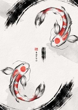 Yin Yang Good Luck Koi