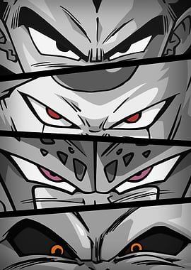 DBZ Eyes Villians BW