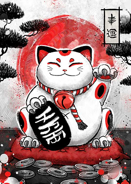 Japan Art Lucky Cat