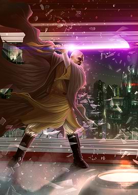 Mace Windu vs. Palpatine dyptych (left)
